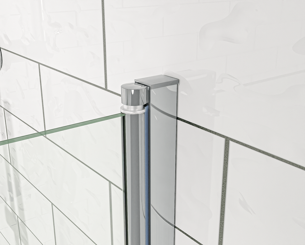 Linie Milos enkele badwand 85 cm met glanzend chroom profiel