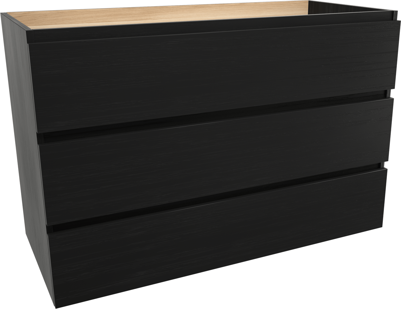 Balmani Lucida meuble sous-vasque a poser 120 x 55 cm chêne noir 3 tiroirs