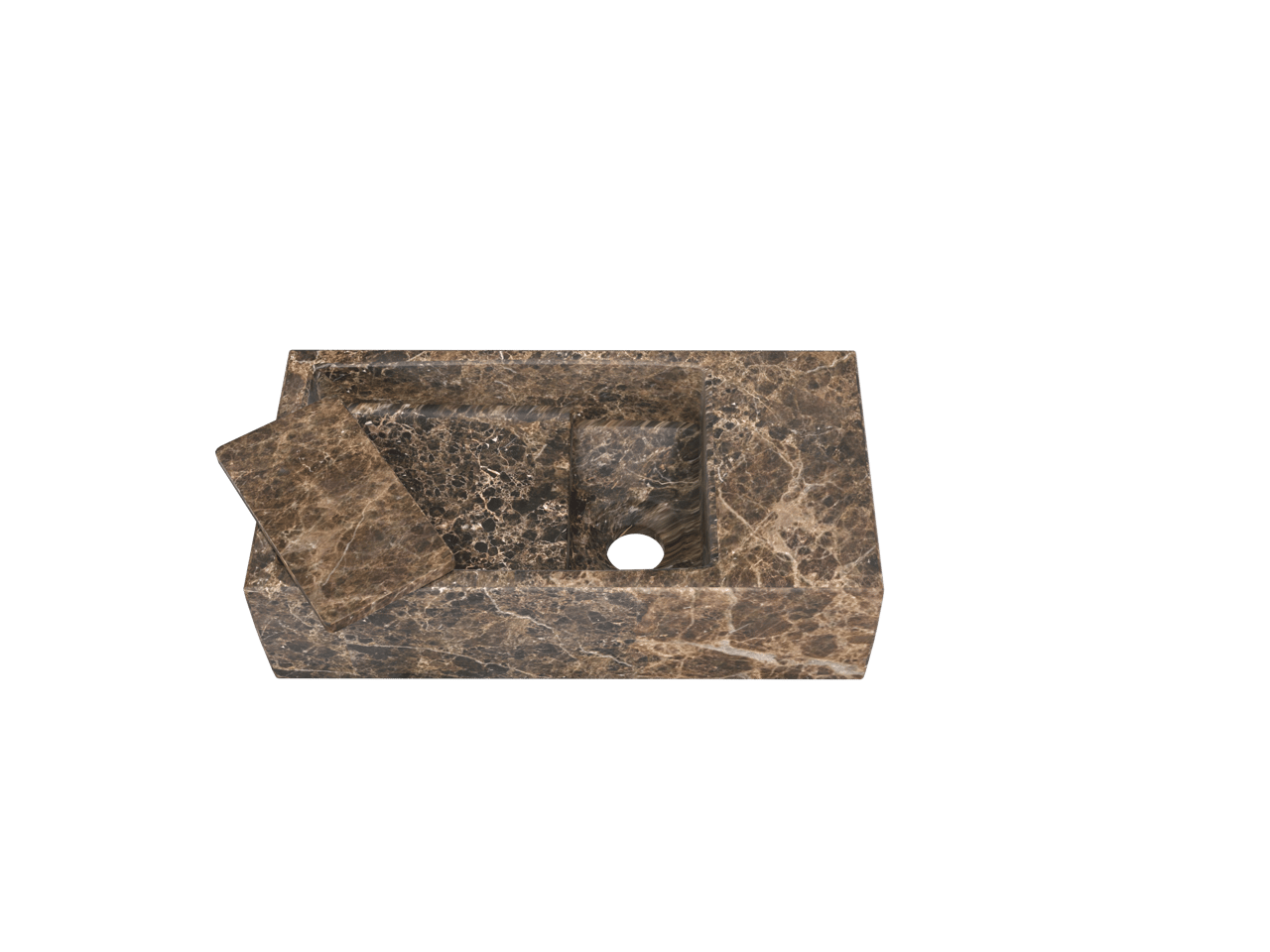 Balmani Mood Handwaschbecken: Dark Emperador Marmor, 36 x 18 cm