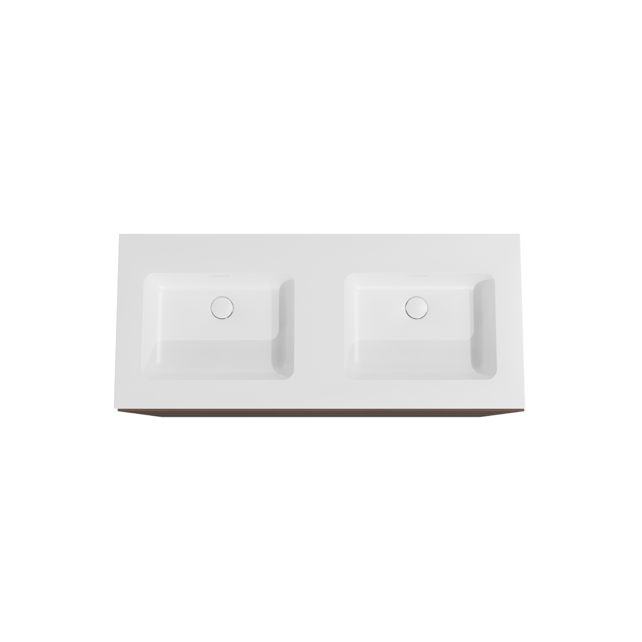 Storke Edge meuble salle de bains à poser 120 x 52 cm noyer avec Mata double vasque en solid surface blanc mat