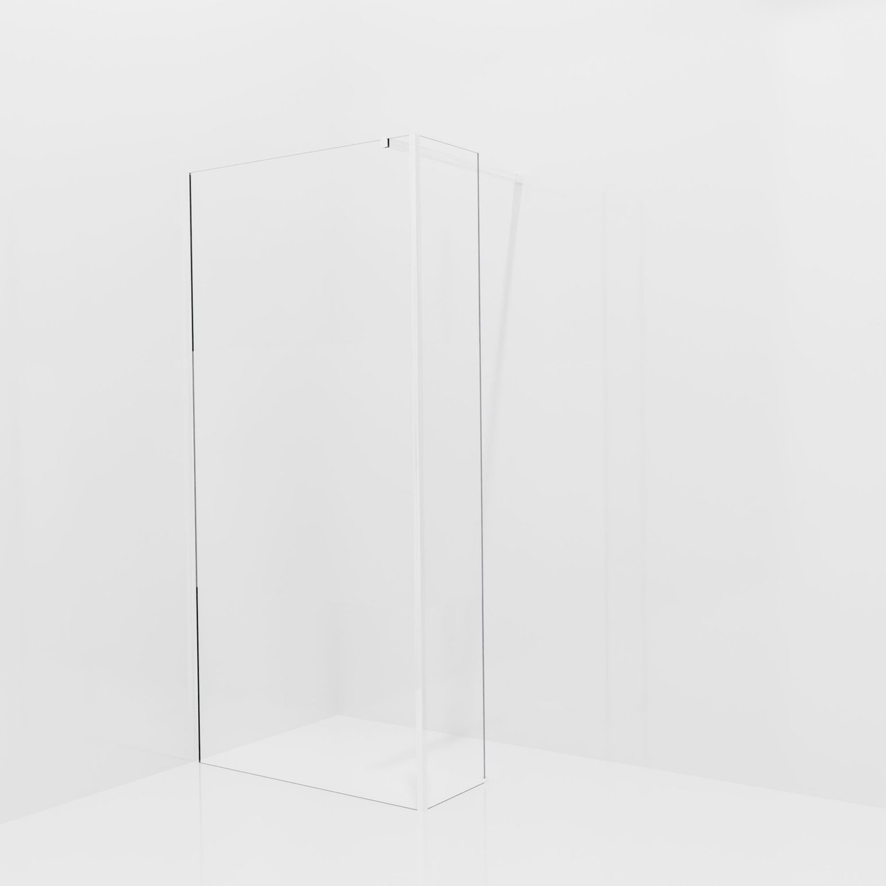 Balmani Modular Walk-In Dusche mit fester Seitenwand: 100 x 200 cm, Klarglas mit mattiertem Streifen, Profil Chrom glänzend