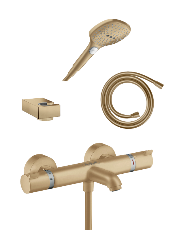 HansGrohe Ecostat Comfort thermostatische kraan muurmontage opbouw badkraan brushed bronze