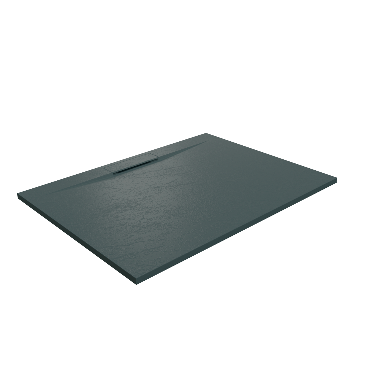 Balmani Juno douchebak 120 x 90 cm composietmarmer grafietgrijs leisteenstructuur