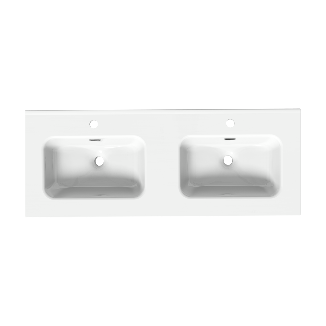 Linie Baro Doppelwaschtisch, Porzellan, Weiß Glänzend, 120 x 46 cm