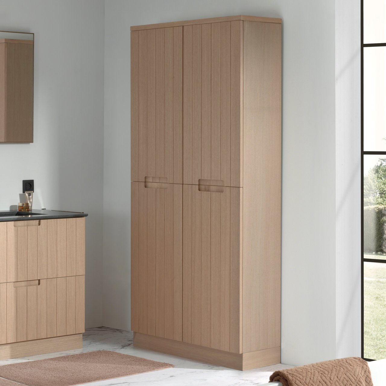 Balmani Legno sokkel voor badkamerkast verweerd eiken 90 x 35 cm