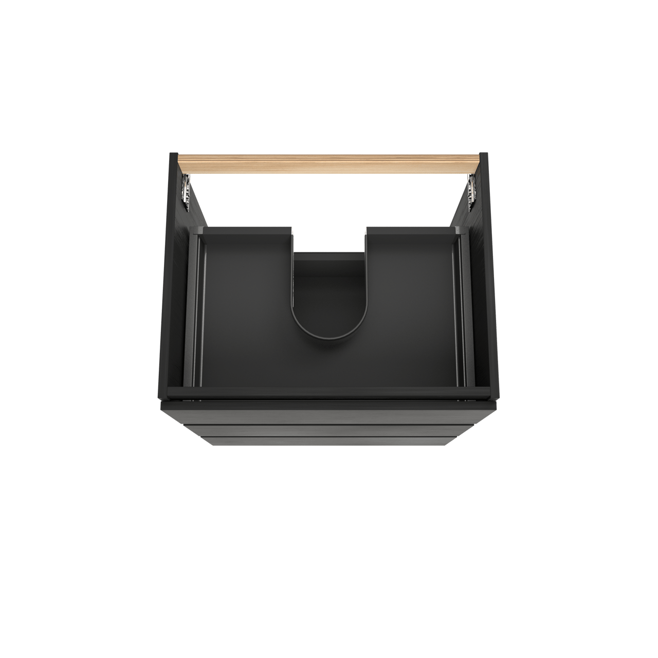 Balmani Lucida stehender Waschbeckenunterschrank: 67,5 x 55 cm, Eiche Schwarz, 3 Schubladen