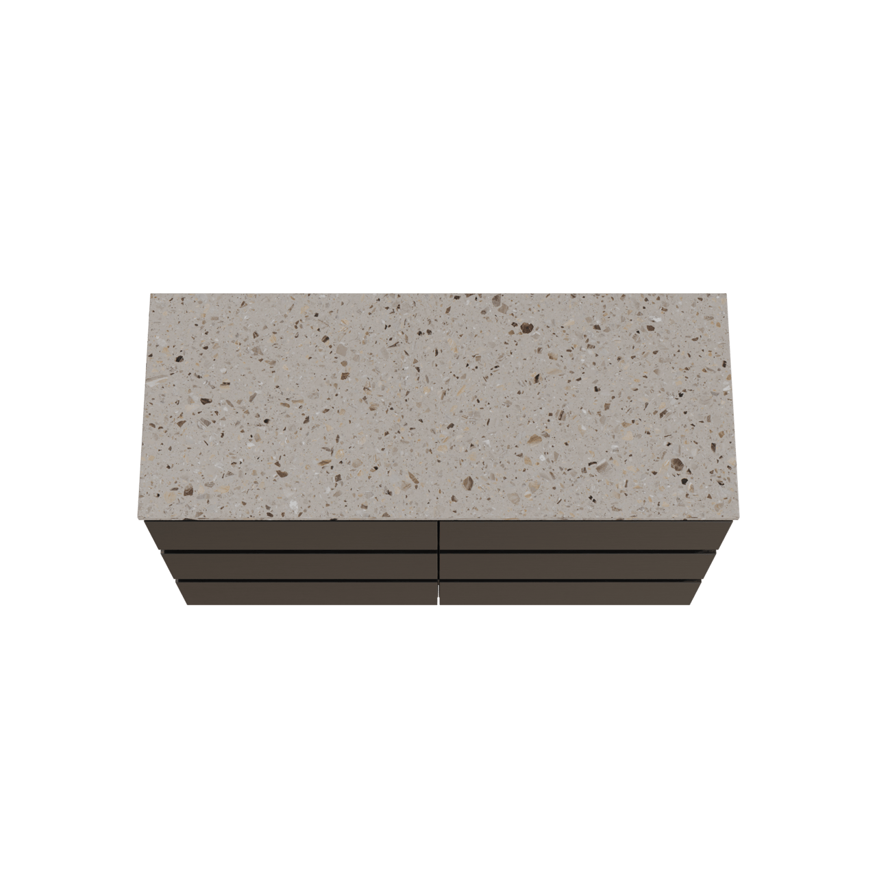 Balmani Lucida meuble salle de bains à poser 135 x 55 cm chêne noir avec Stretto tablette simple ou double en terrazzo greige terrazzo