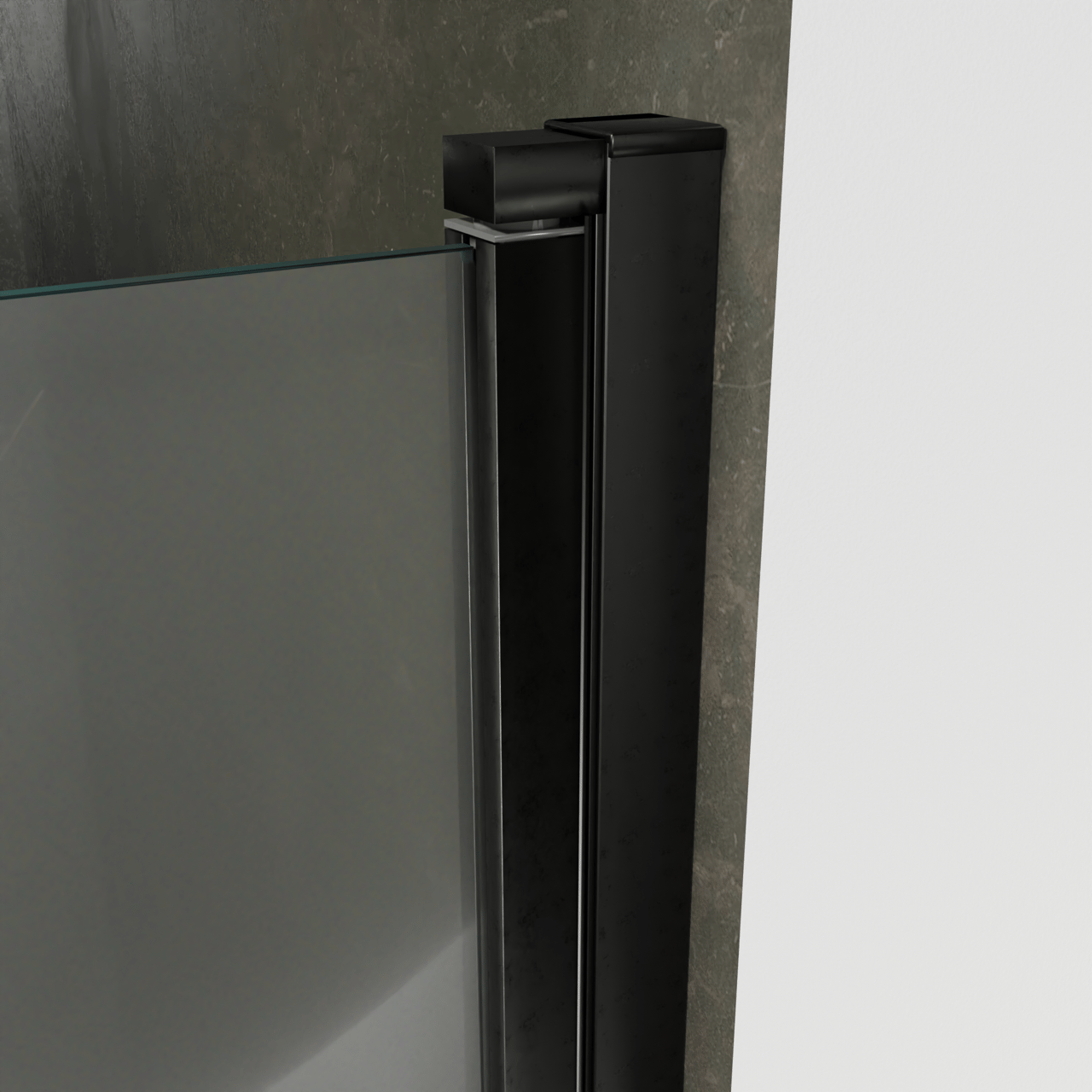 Luca Varess Kuresa Dusche Pendeltür, 80 x 200 cm, Klarglas, Schwarzes Profil, matt