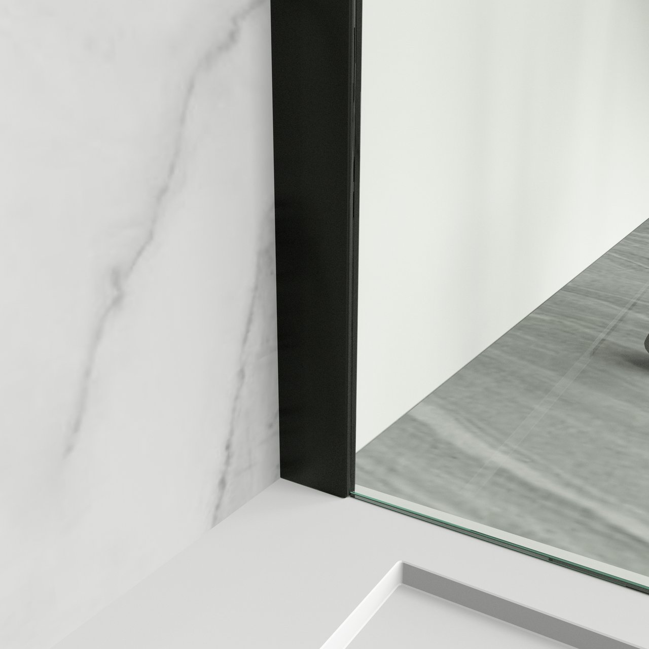 Balmani Modular douche à l'italienne 160 x 200 cm verre transparent profil noir mat