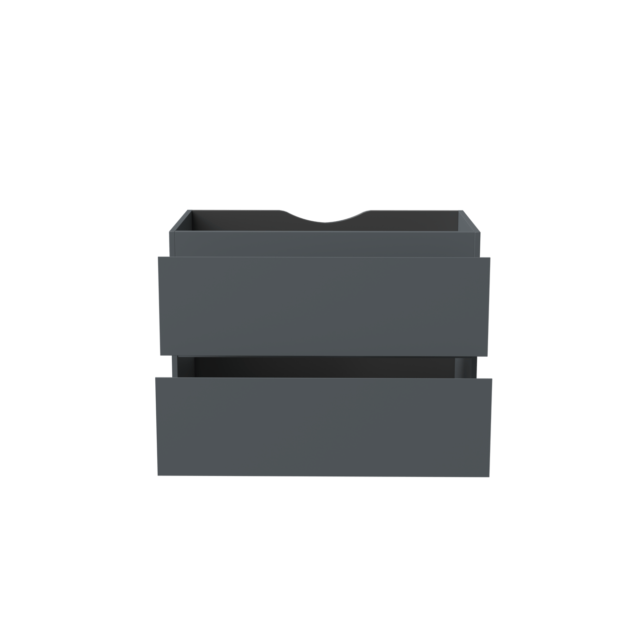 Linie Lado meuble sous-vasque suspendu 80 x 46 cm bleu anthracite 2 tiroirs