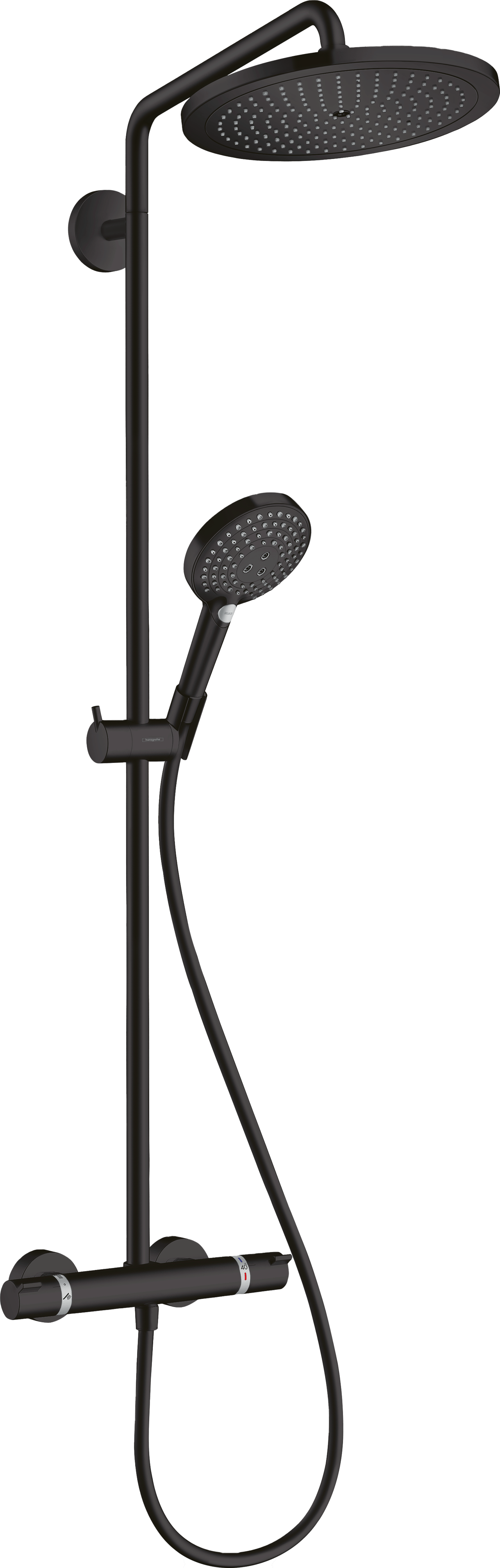 Hansgrohe Croma Select S280 thermostatische kraan regendoucheset Mat Zwart