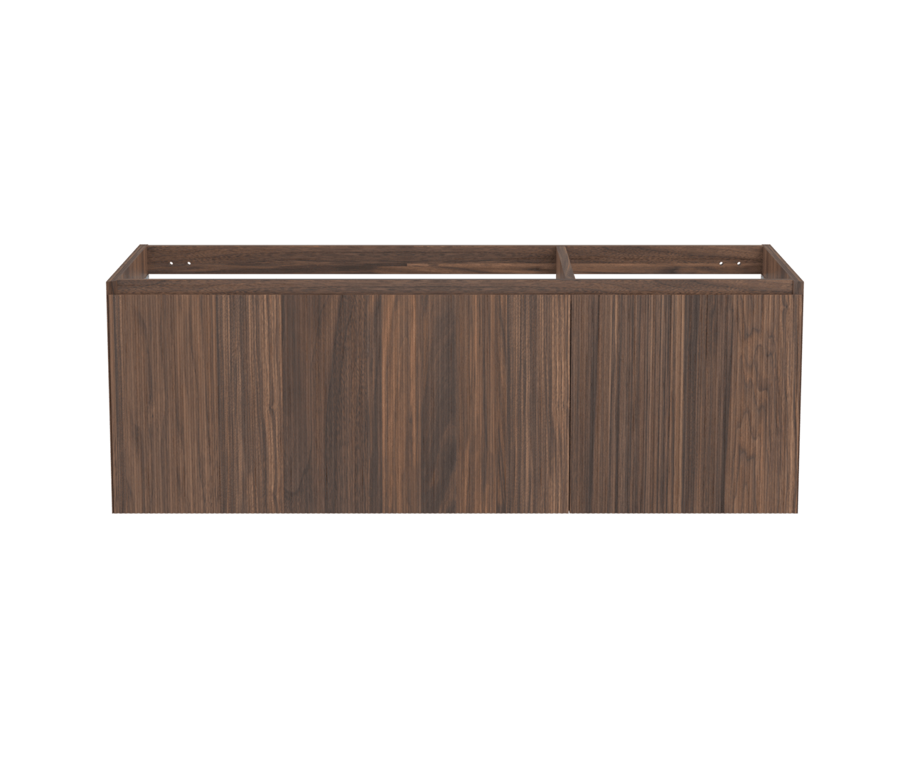 Balmani Fila zwevende wastafelonderkast 135 x 55 cm asymmetrisch links fineer notelaar 4 lades