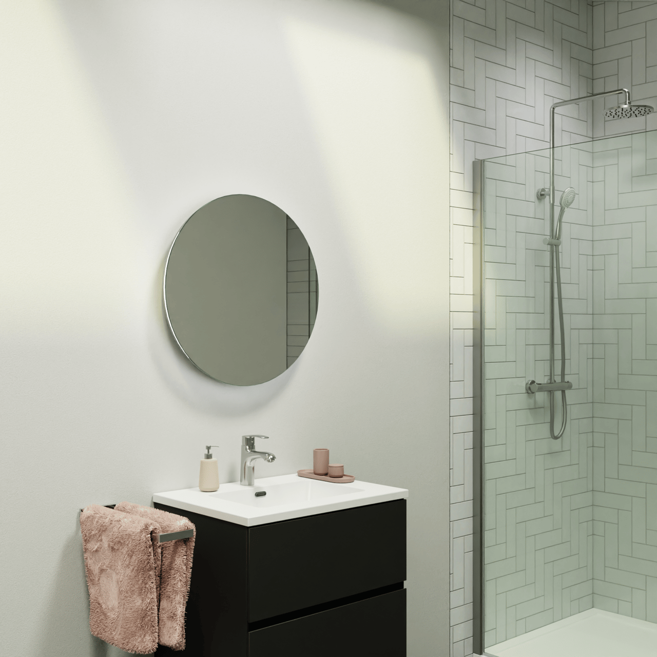 Storke Disc rond badkamerspiegel Ø 60 cm met spiegelverlichting