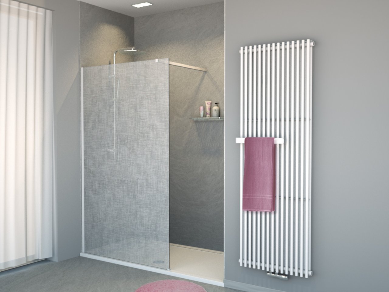 Balmani BMSS nisdouche 120 x 200 cm linnen wit glas mat wit profiel