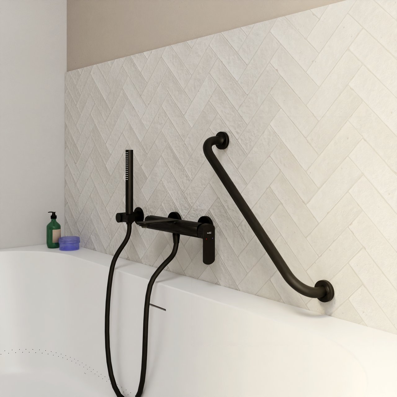 Blaufoss Easy poignée de bain 55 cm noir mat