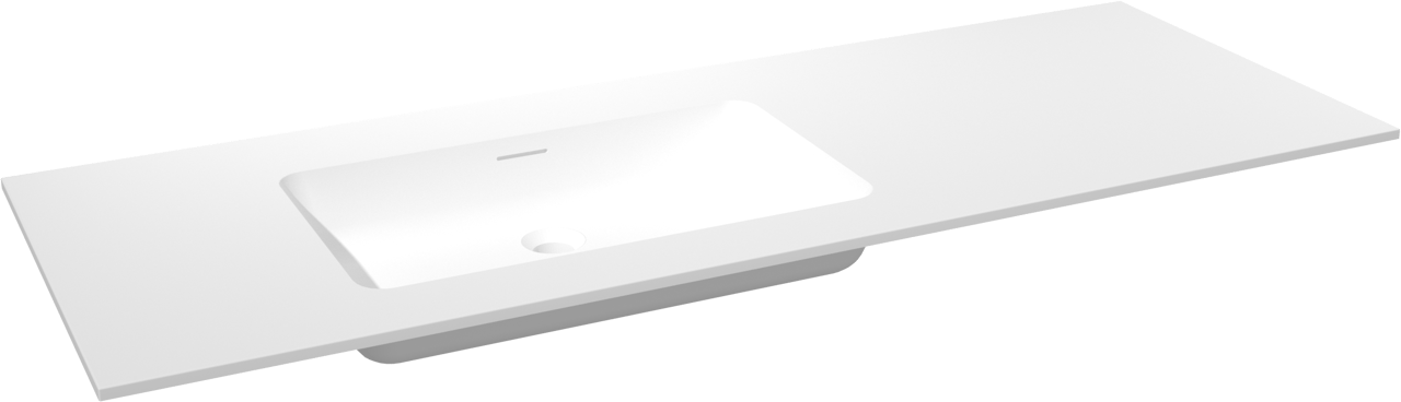 Storke Mata Waschtisch, links, Solid Surface matt, 140 x 52 cm, Schrankkombination 35 cm