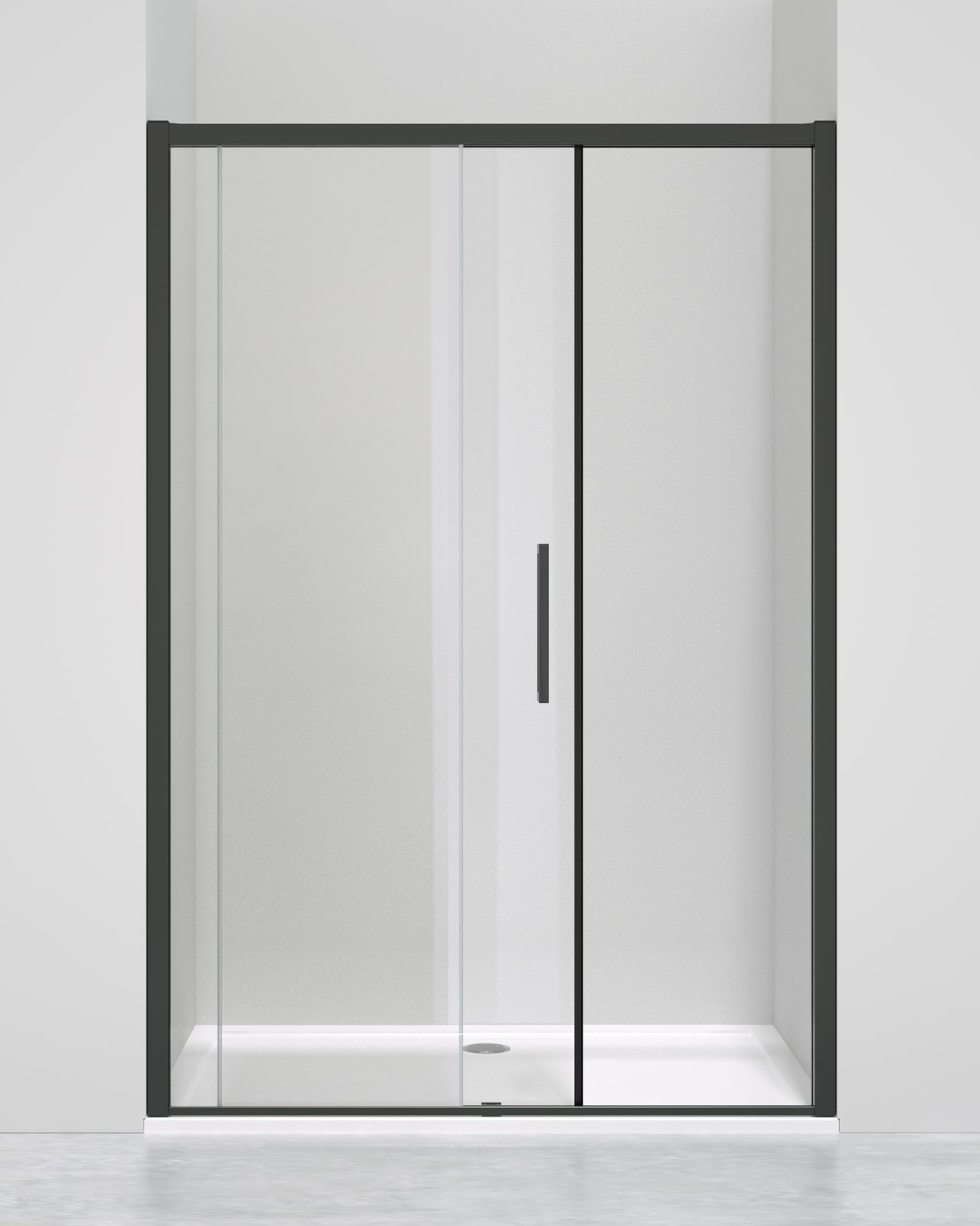 Luca Varess Senses porte coulissante 140 x 200 cm verre transparent profil noir mat