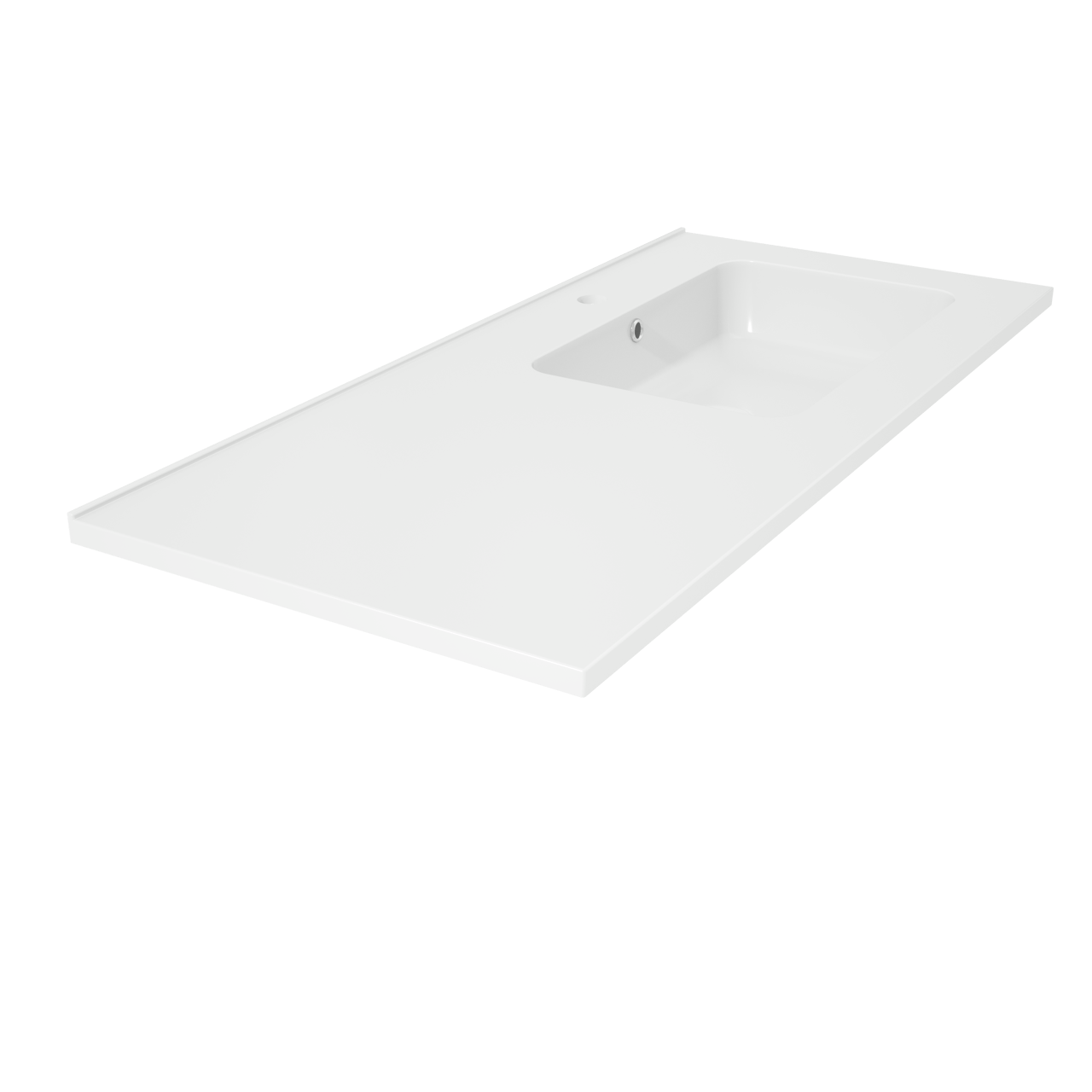 Linie Vano asymmetrisch rechtse wastafel glanzend composiet marmer 100 x 46 cm