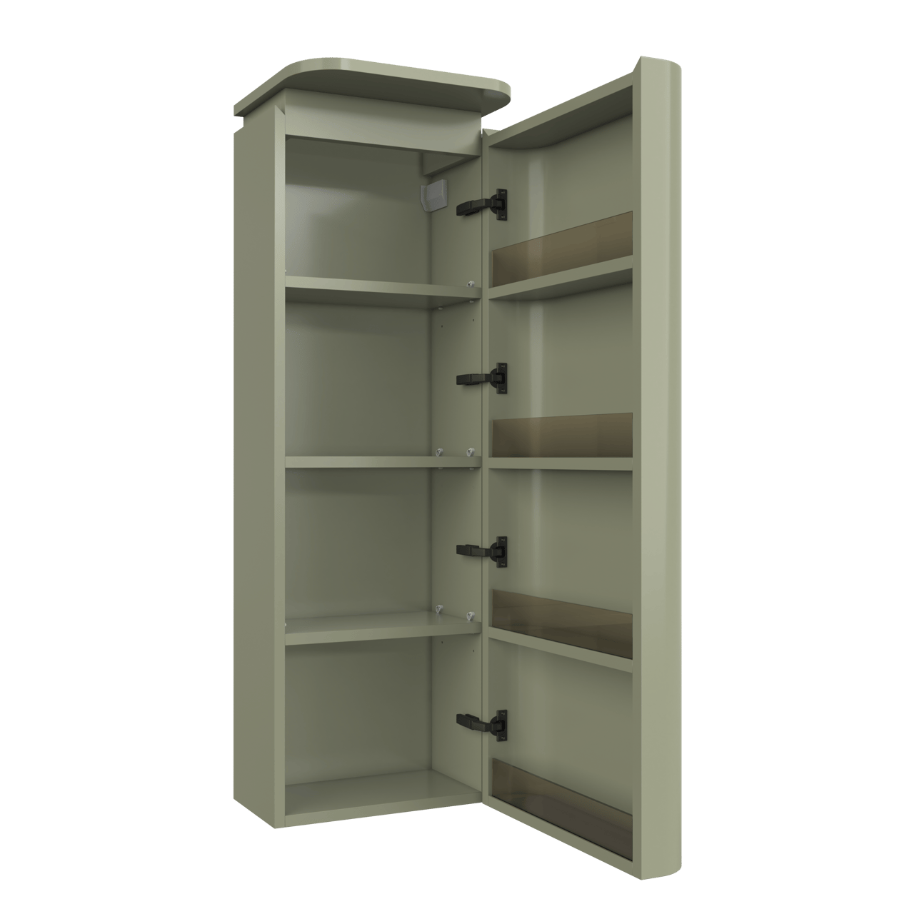 Balmani Moon Badhochschrank: Hängend, rechts, Salbei Grün 44 x 32 x 130 cm,