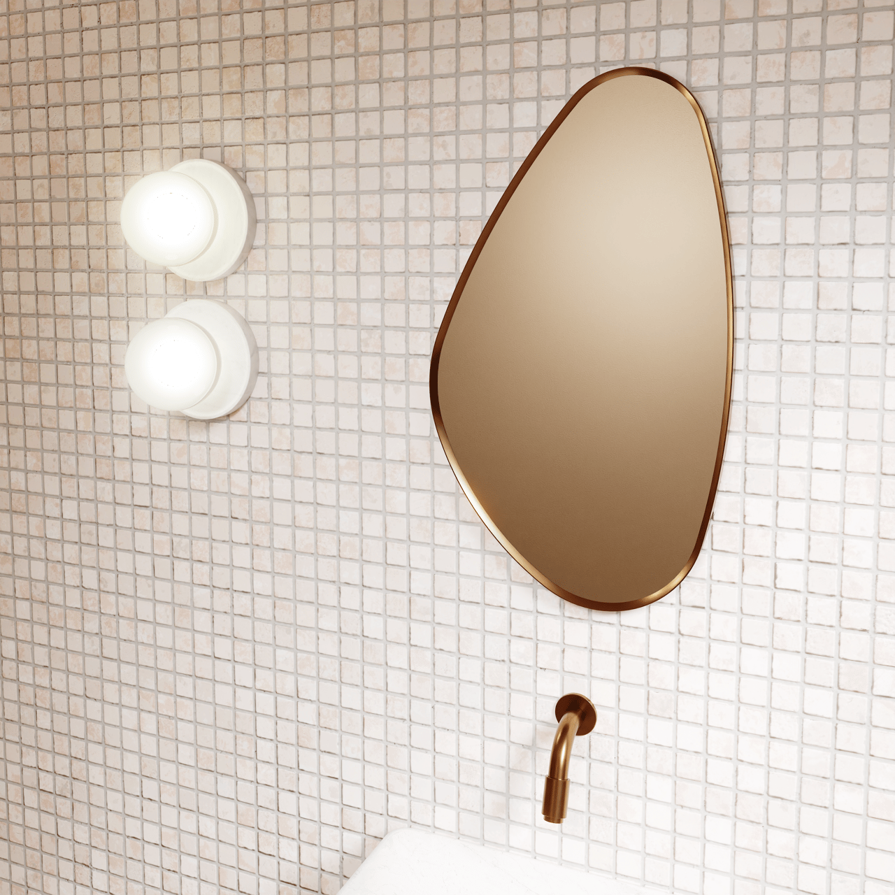 Balmani Auro miroir de toilette organique Brushed Rosegold 35 x 60 cm