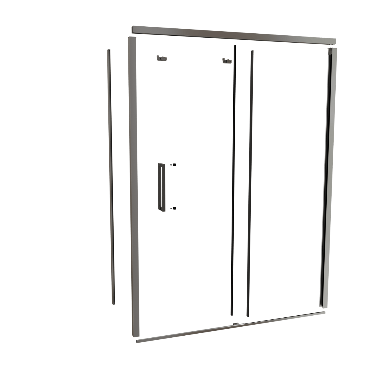 Balmani Senses Design 160 cm droite ensemble de profils pour coin-douche avec porte coulissante chrome