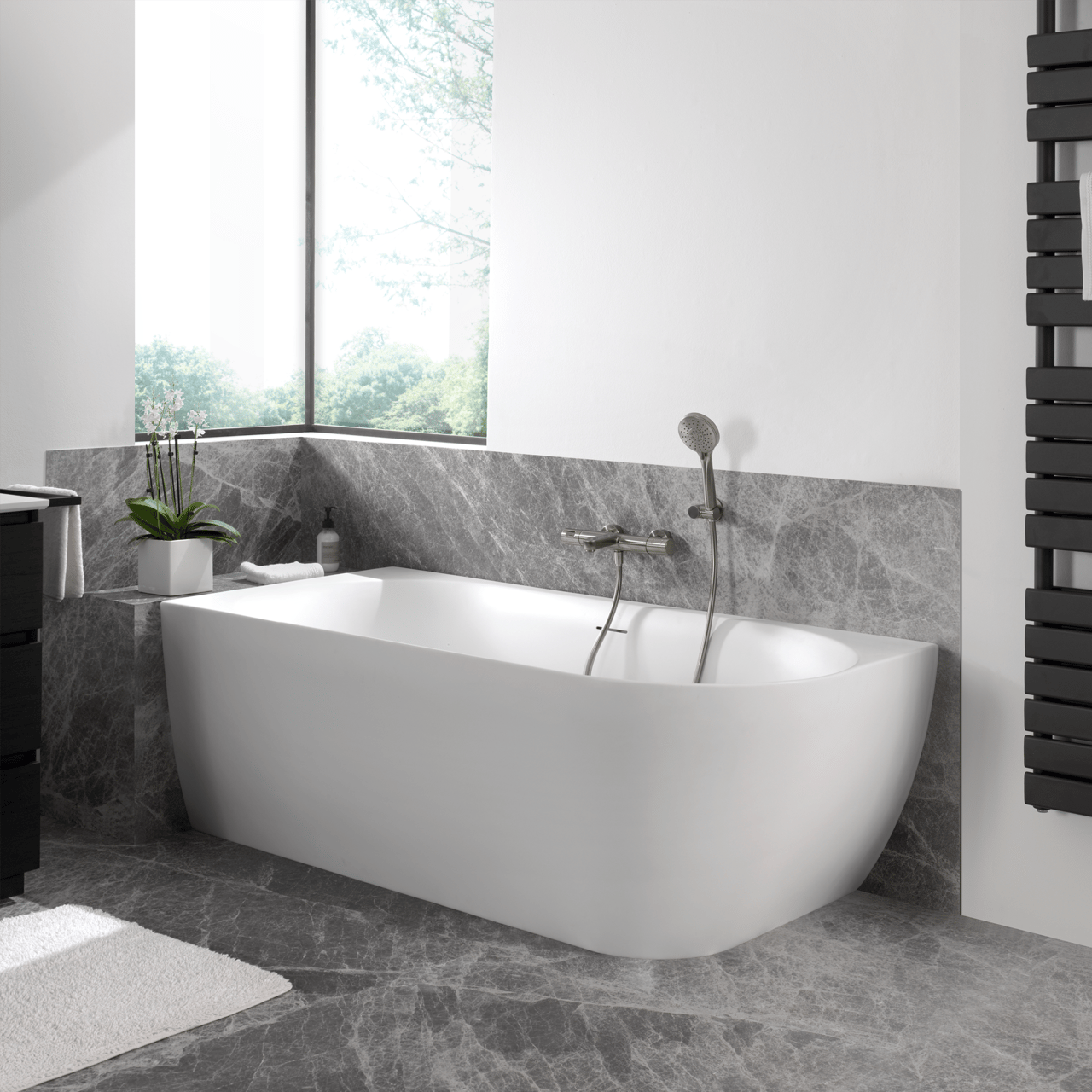 Luca Varess Otello 2-Personen-Eckbadewanne: links, 170 x 80 cm, Acryl, Weiß matt