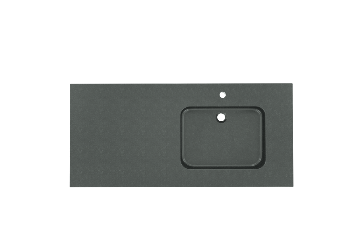 Balmani Napoli asymmetrisch rechtse wastafel verzoete graniet 120 x 55 cm