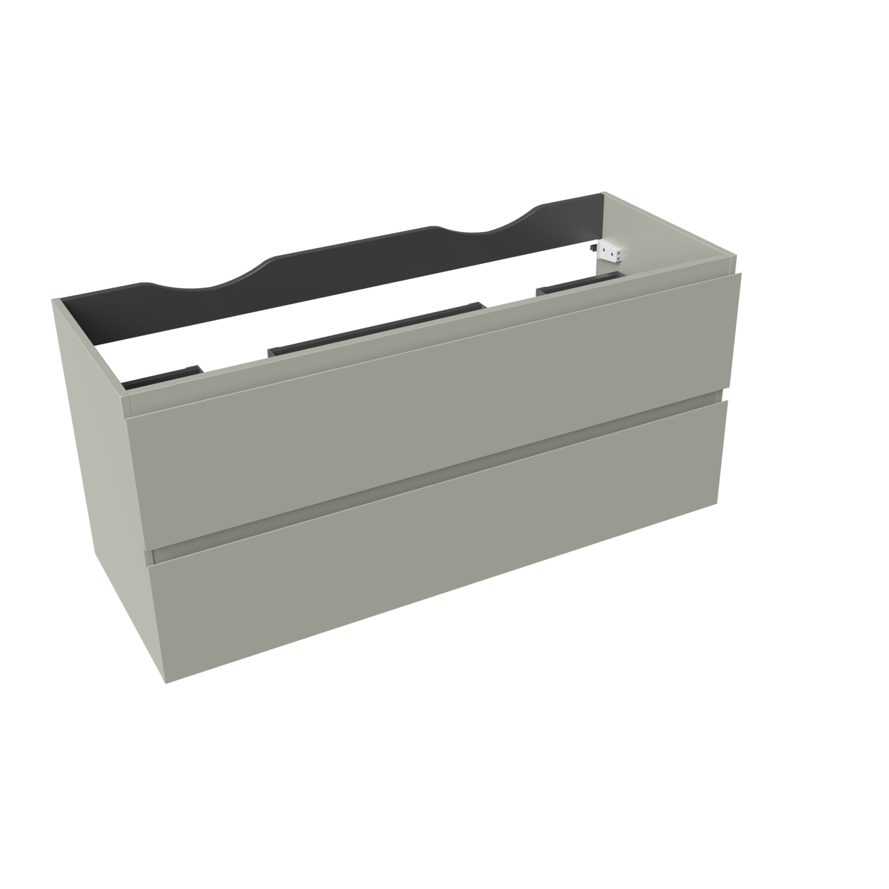 Linie Lado meuble sous-vasque suspendu 120 x 46 cm greige 2 tiroirs