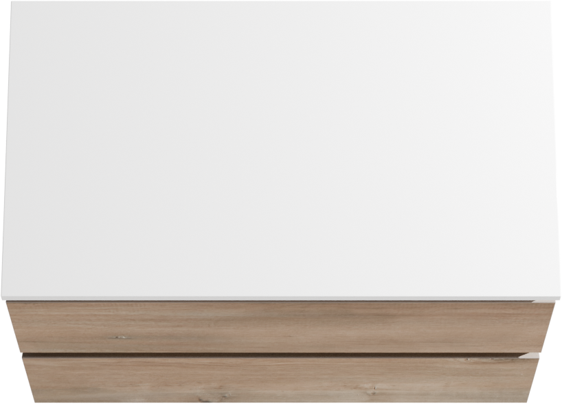 Linie Lado hängendes Möbelstück Set: 80 x 46 cm, Graue Eiche, mit Lado Einzel Waschtischplatte, Marmorkomposit Weiß glänzend