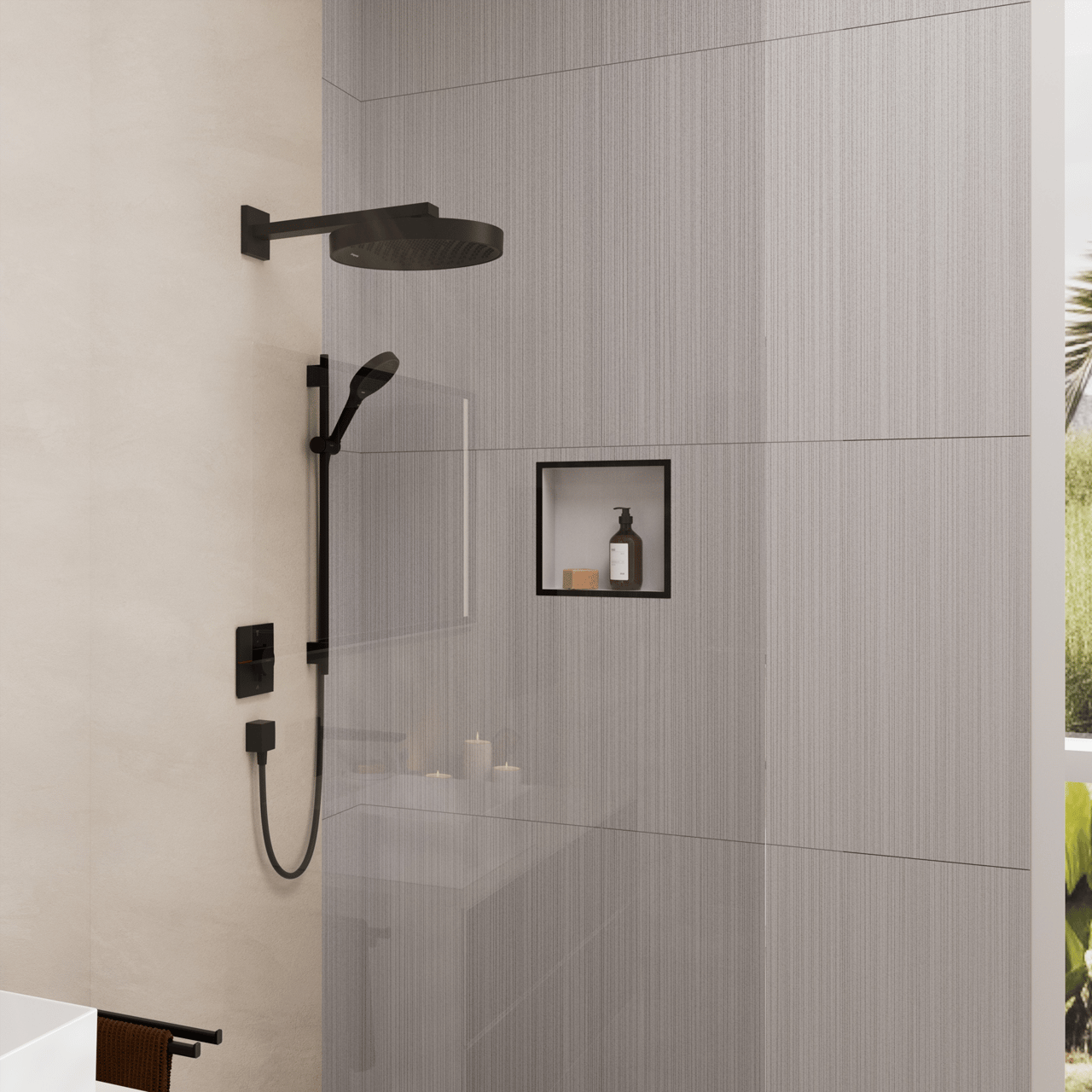 Hansgrohe Showerselect Comfort E inbouw thermostaat 2 uitgangen mat zwart