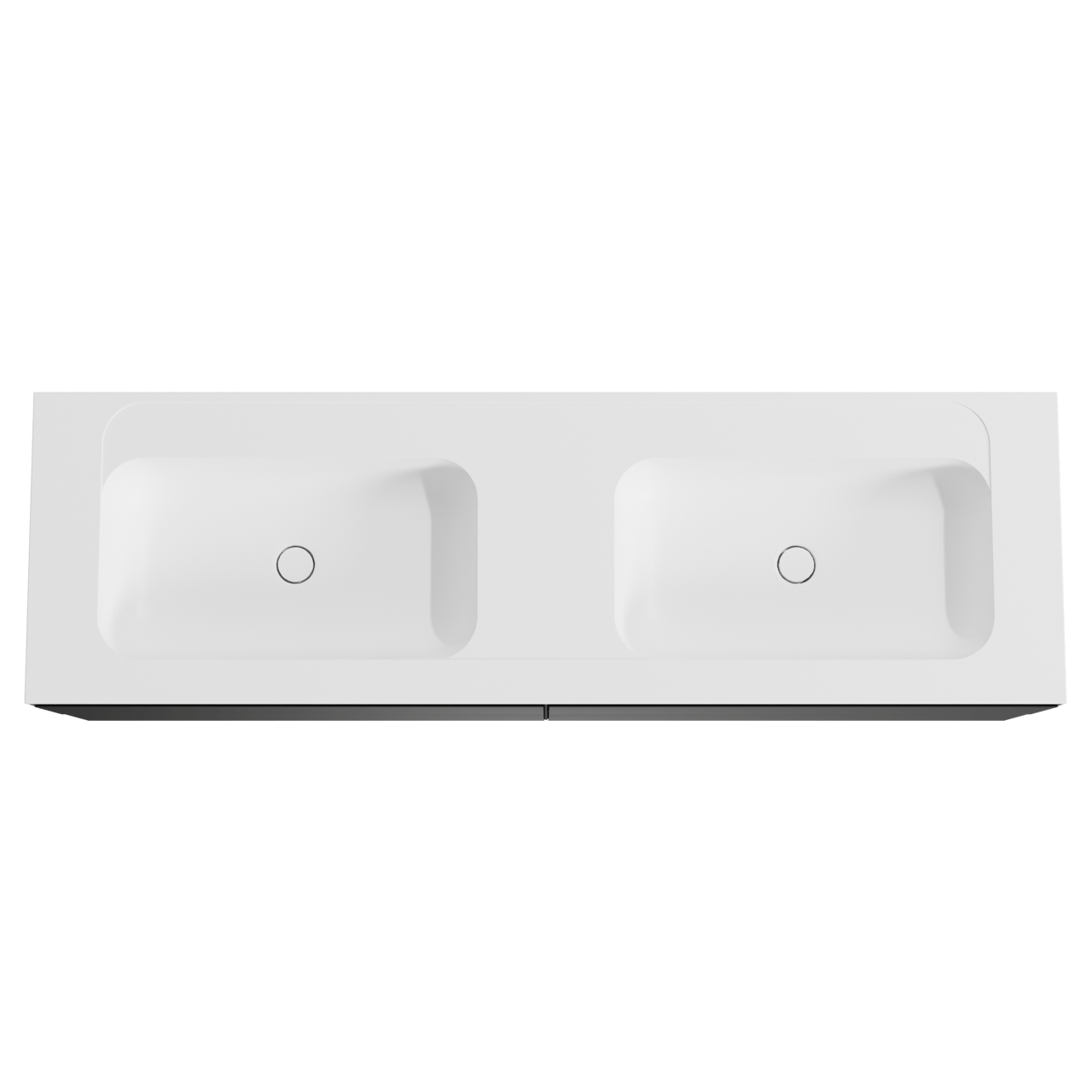 Balmani Mitra meuble salle de bains suspendu 180 x 55 cm noir mat avec Tablo Strada double vasque en marbre composite blanc mat