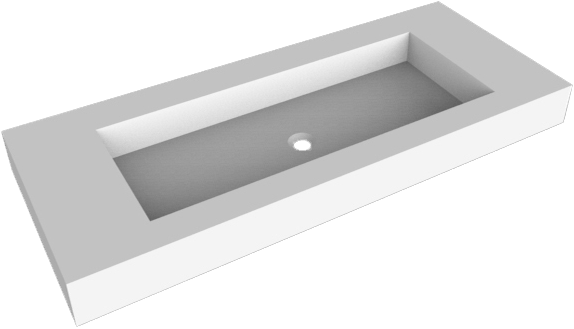 Balmani Modus enkele wastafel voor 2 kraangaten matte Solid Surface 120 x 55 cm