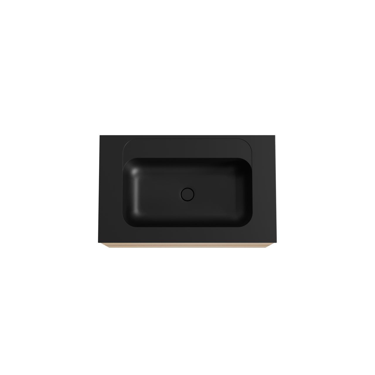 Balmani Mitra meuble salle de bains suspendu 90 x 55 cm chêne naturel avec Tablo Strada plan simple en marbre composite noir mat