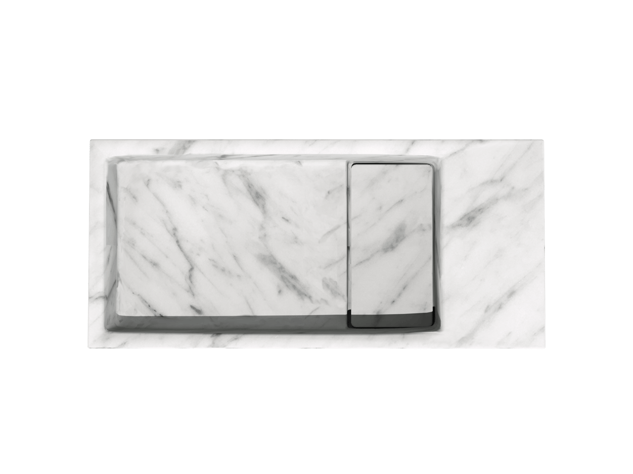 Balmani Mood Handwaschbecken: Carrara-Marmor, 45 x 20 cm