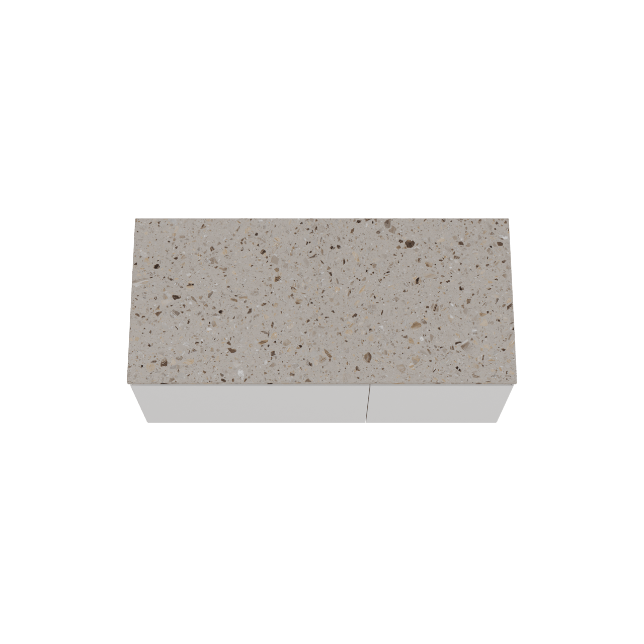 Balmani Idra zwevend badkamermeubel 120 x 55 cm mat wit met Stretto enkel of dubbel tablet in terrazzo greige terrazzo