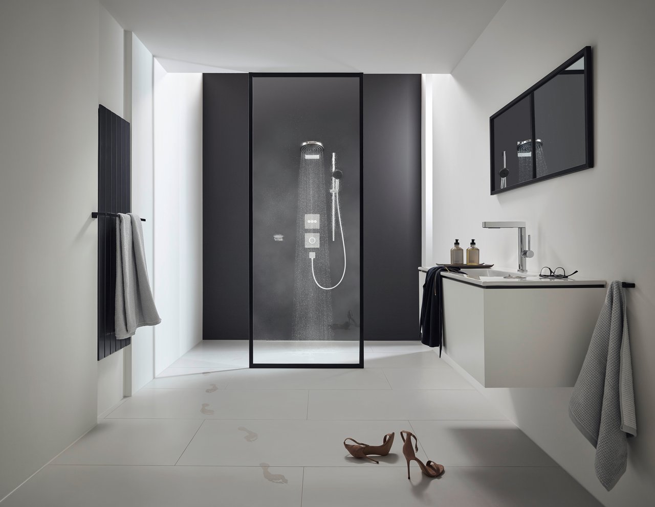 Hansgrohe Pulsify Select S douchestang met douchekop 10,5cm 3 straalfuncties mat zwart