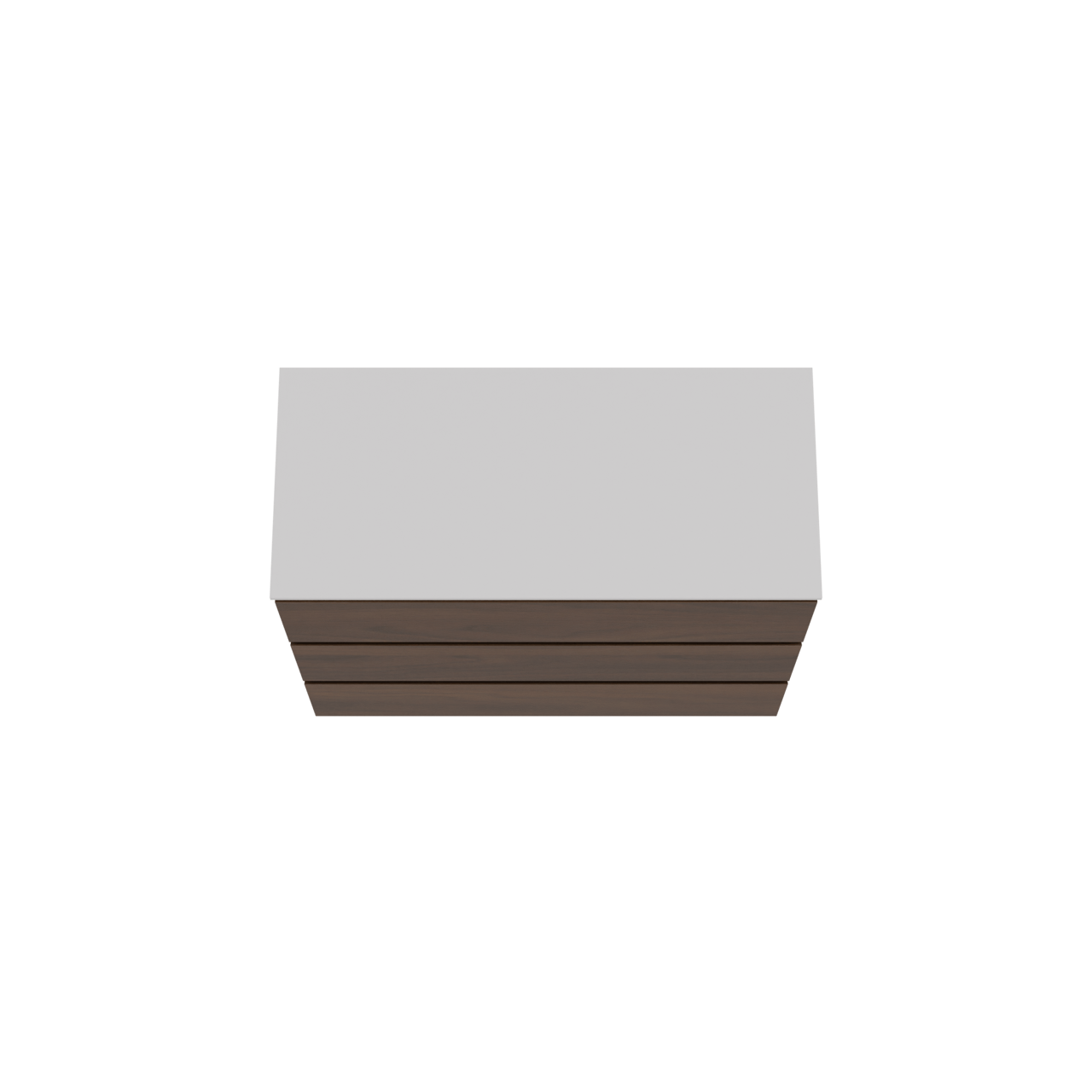 Storke Edge freistehendes Möbelstück Set: 100 x 46 cm, Nussbaum, mit Tavola Einzel Waschtischplatte, Solid Surface Weiß matt