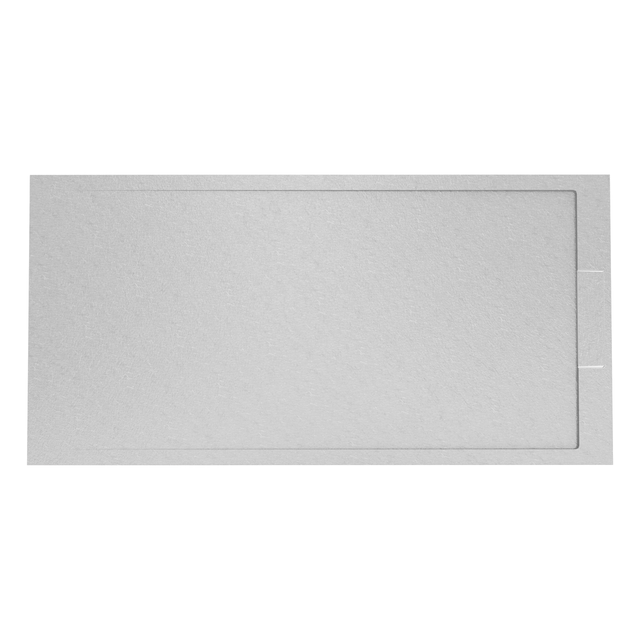 Balmani Indus Duschwanne: 180 x 90 cm, Marmorkomposit, Hellgraue Schieferstruktur