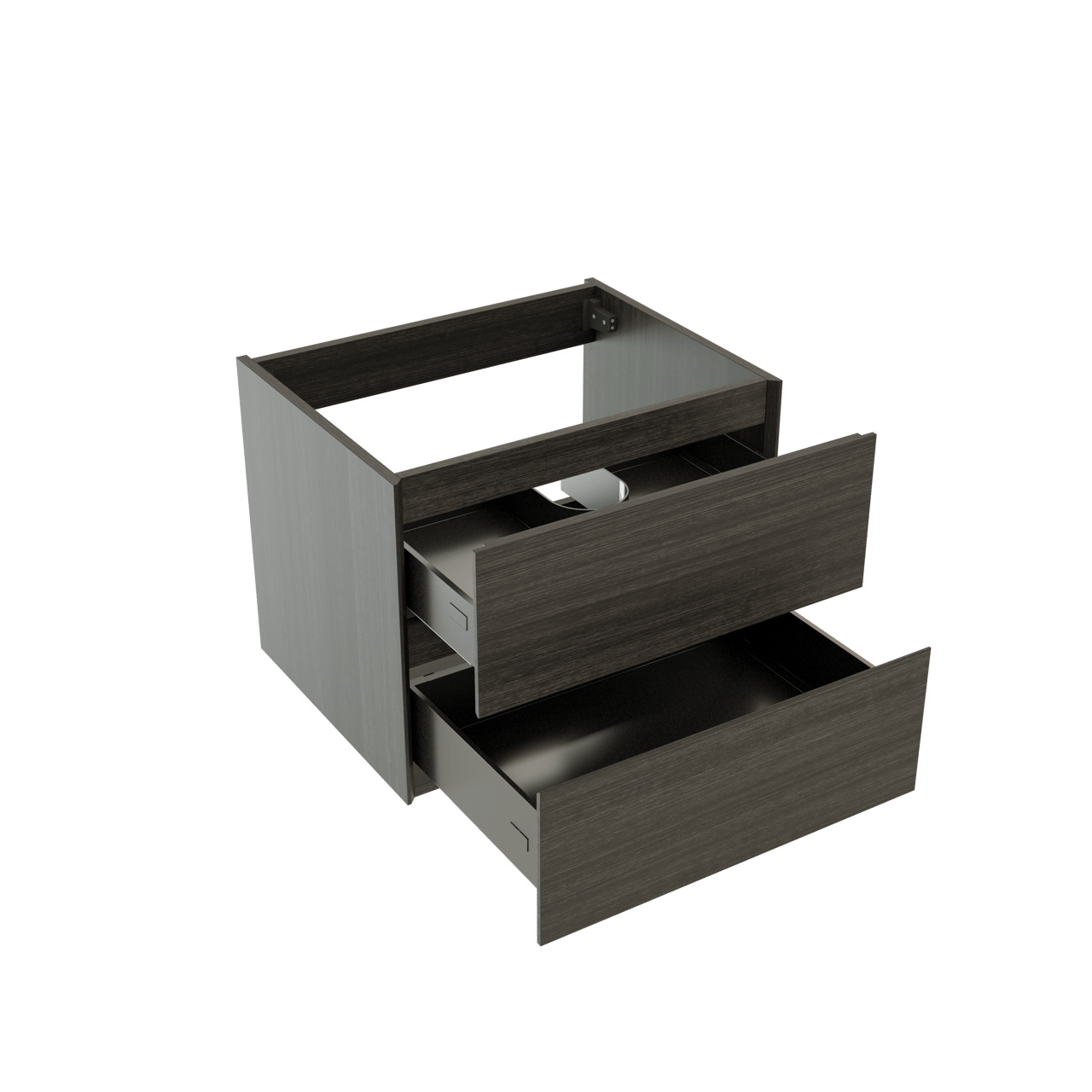 Storke Edge zwevende wastafelonderkast 65 x 52 cm donkere eik 2 lades