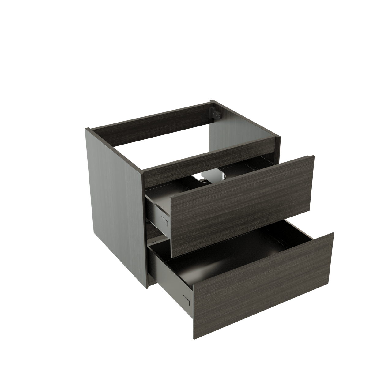 Storke Edge zwevende wastafelonderkast 65 x 52 cm donkere eik 2 lades