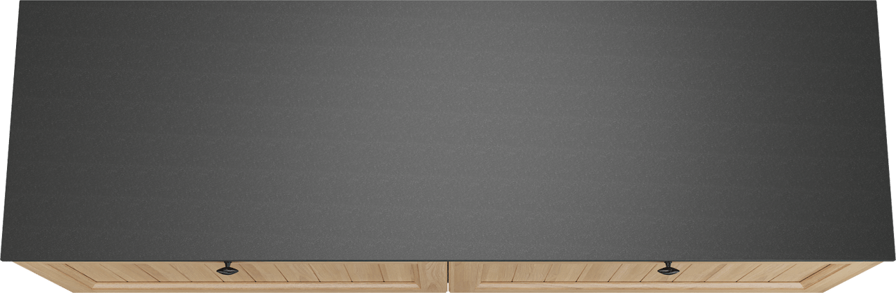 Balmani Lemon zwevend badkamermeubel 180 x 55 cm, fineer natuur eik met Stretto enkel of dubbel tablet in graniet zwart