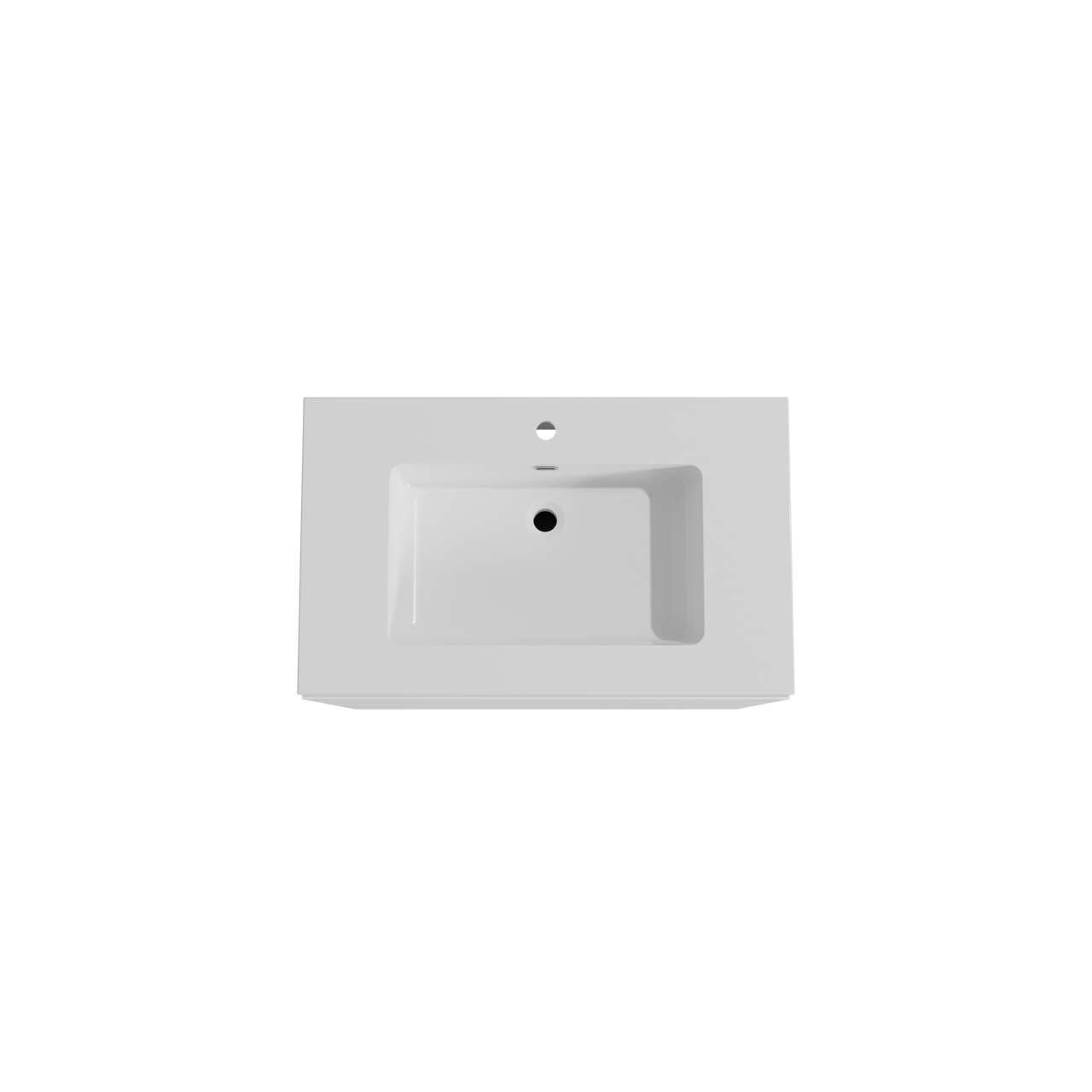 Storke Edge freistehendes Möbelstück Set: 85 x 52 cm, Weiß matt, mit Diva Einzelwaschtisch, Marmorkomposit Weiß glänzend