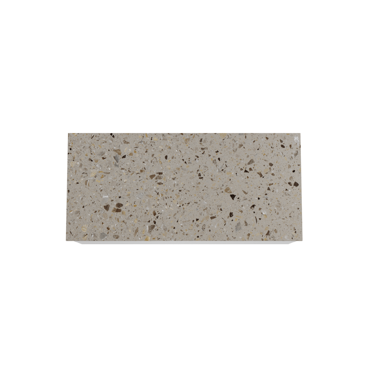 Balmani Mitra zwevend badkamermeubel 120 x 55 cm mat wit met Stretto enkel of dubbel tablet in terrazzo greige terrazzo