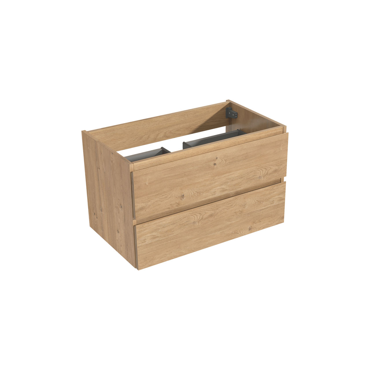 Storke Delta zwevend wastafelonderkast 80 x 48 cm naturel eiken 2 lades