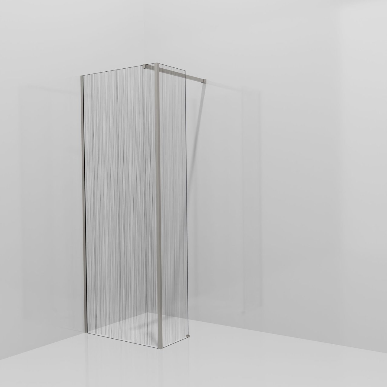 Balmani Modular Walk-In Dusche mit fester Seitenwand: 80 x 200 cm, Mikado, Profil Brushed Inox