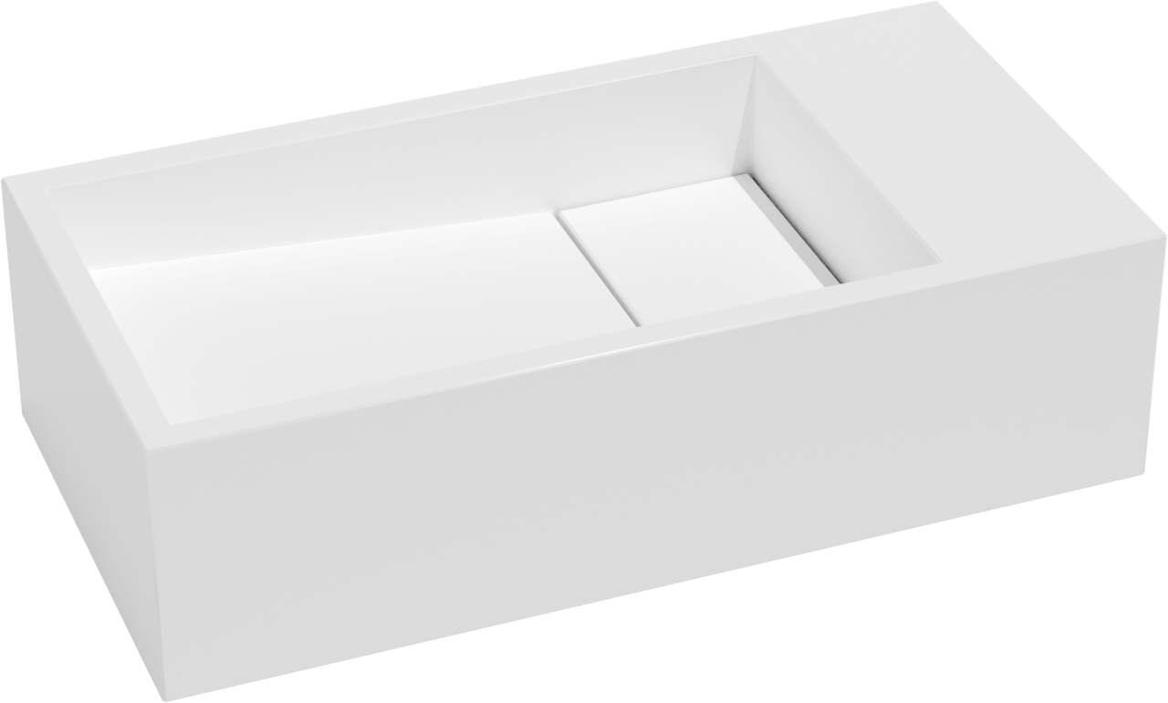 Balmani Mood Handwaschbecken: Solid Surface, Weiß Matt 36 x 18 cm