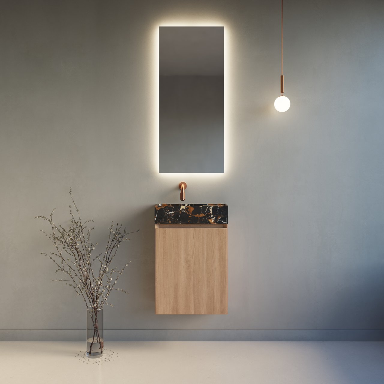 Balmani Mitra zwevende fonteinkast 42 x 21 cm naturel eiken