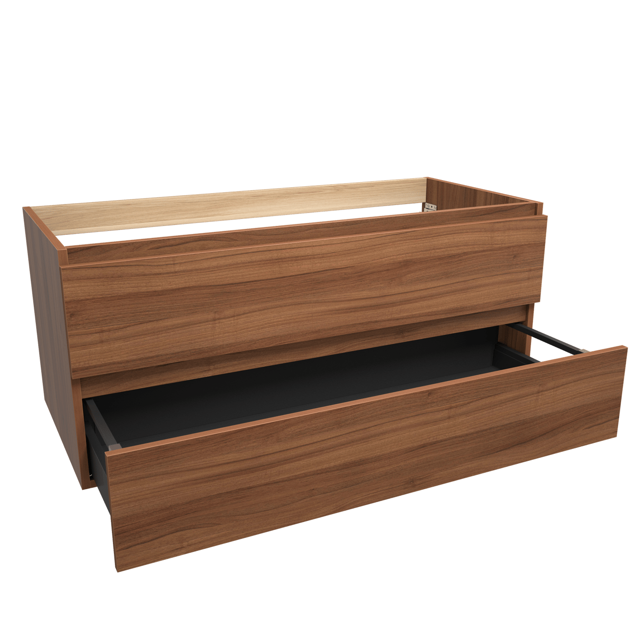 Balmani Lucida zwevende wastafelonderkast 120 x 55 cm notenhout 2 lades