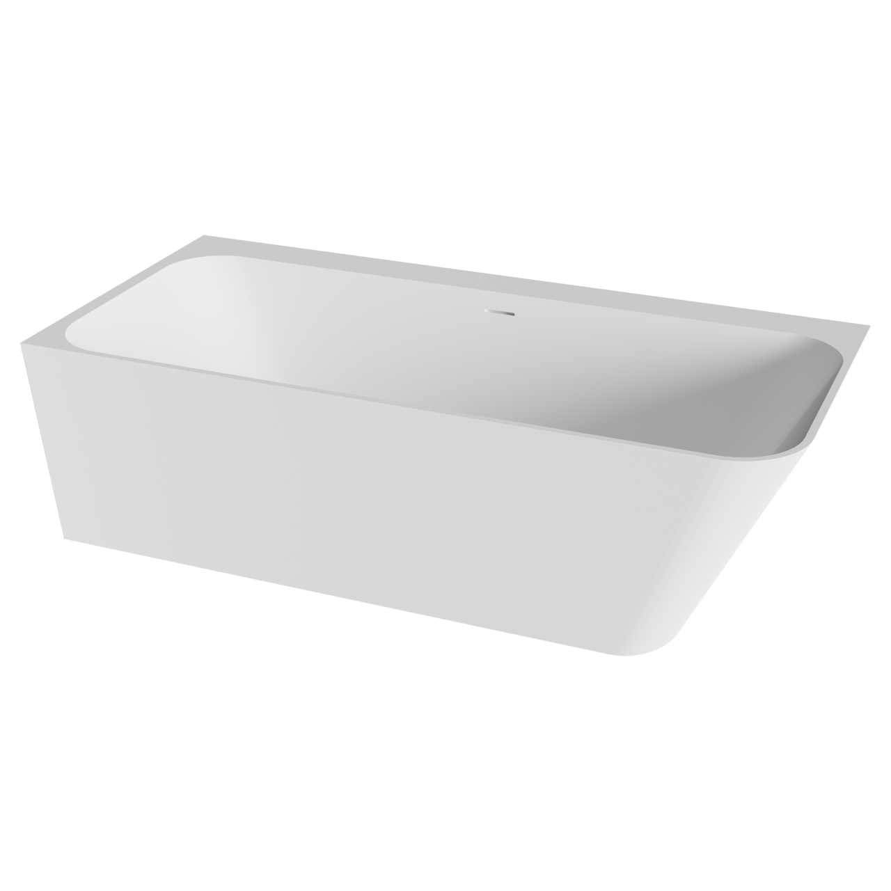 Balmani Zigga tweepersoons hoekbad links 180 x 85 cm Solid Surface mat wit