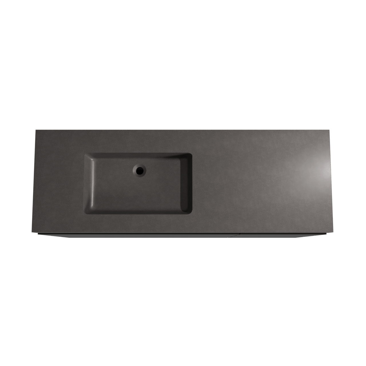 Storke Edge freistehendes Möbelstück Set: 150 x 52 cm, Schwarz matt, mit Scuro High Waschtisch links, Quarz Schwarz matt